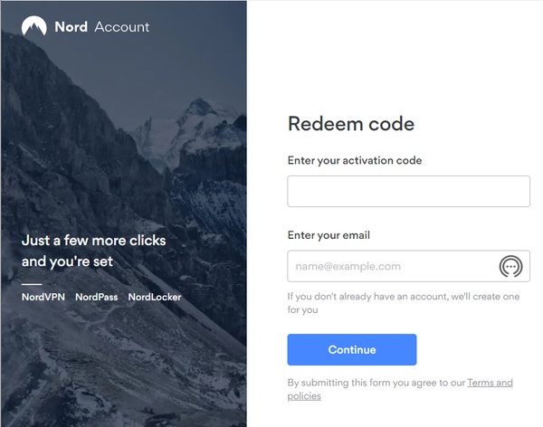 NordVPN sign-up